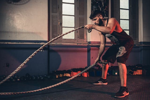 Strength training session in progress