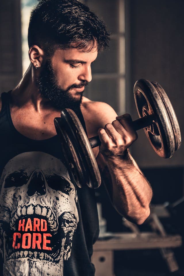 Personal trainer guiding workout