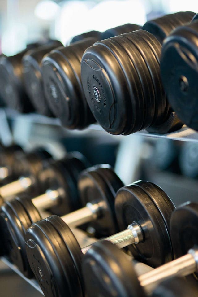 Gym workout area and machines
